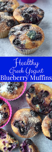 Healthy Greek Yogurt Blueberry Muffins recipe
