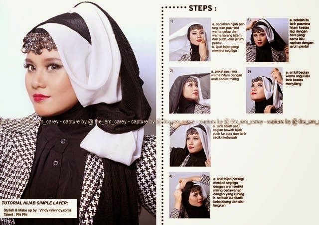  Jilbab  Kebaya Untuk Pesta Dua Warna  Hitam Putiih Elegan 