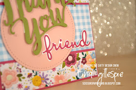 scissorspapercard, Stampin' Up!, CASEing The Catty, Needlepoint Nook DSP, Gingham Gala DSP, Thank You Thinlit, Well Said Bundle