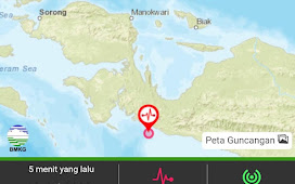 Gempa Bermagnitudo 5,3 Guncang Kaimana, Papua Barat