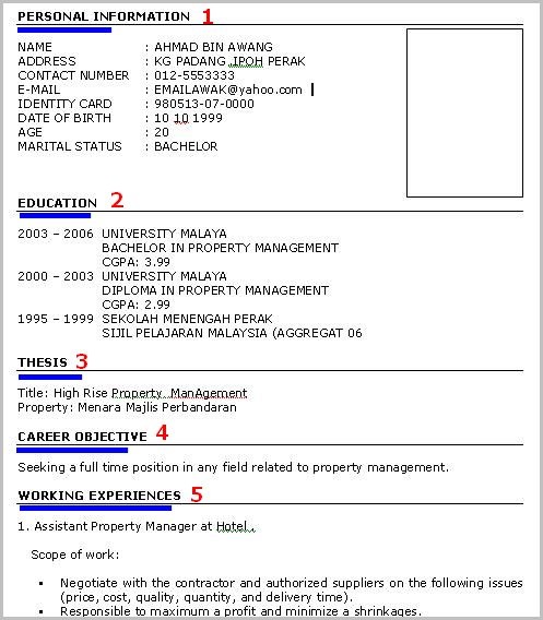 Barli Ais: Cara Buat Resume Memohon Kerja