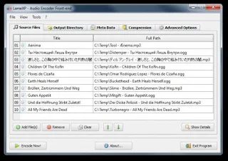 Lame XP Audio Konverter Screenshot vom Hauptfenster