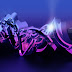 Purple and Blue Digital 3D Arrow Graffiti Alphabet