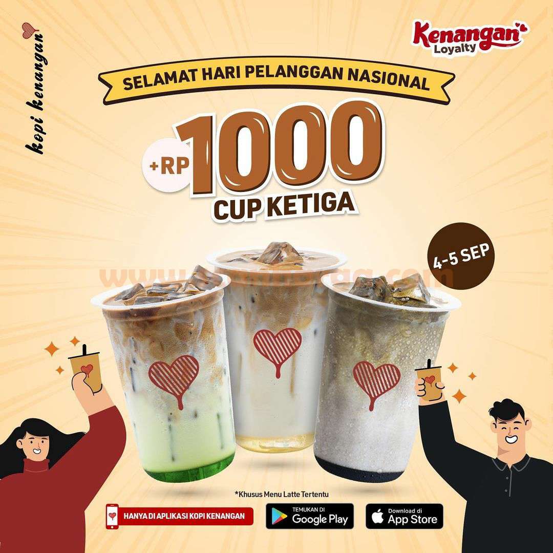 KOPI KENANGAN Promo Beli Cup Ketiga cuma Tambah +Rp. 1.000