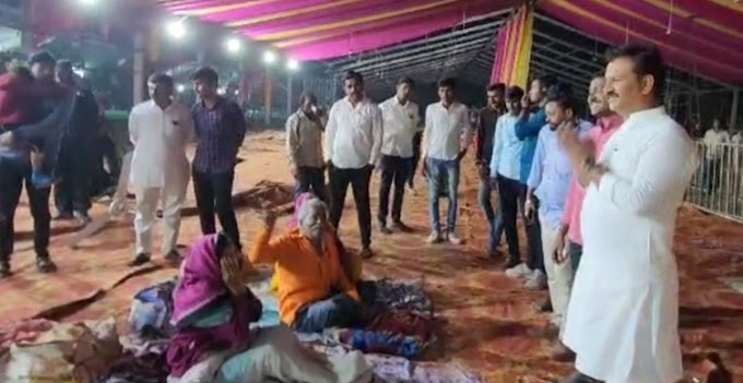 अभिजीत पाटील महापुराण कथेच्या भक्तांची आदराने केली विचारपूस