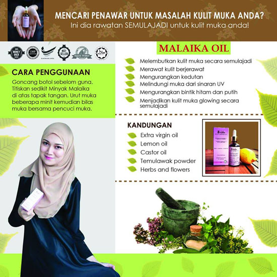 Malaika Oil - Hilangkan Jerawat Pantas Berkesan