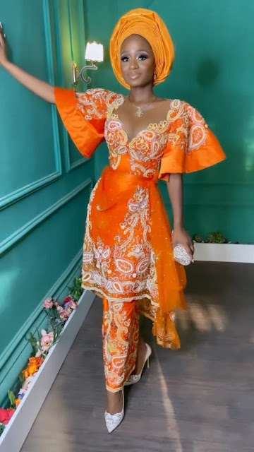 Orange African Dress For Wedding.