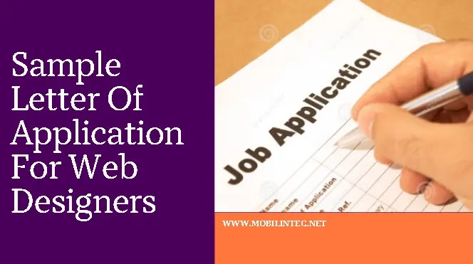 Sample Letter Of Application For Web Designers