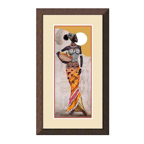 Framed African Women Tableau - 40x70cm