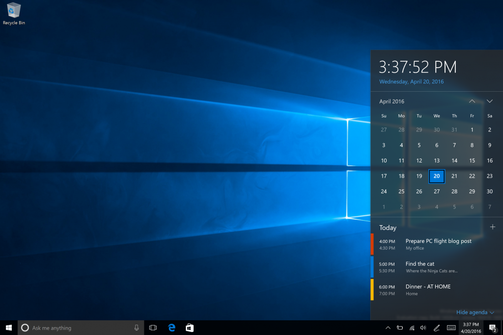 Nuovo Action Center HTNovo Build 14328