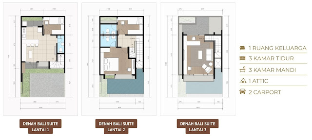 denah rumah 3 lantai bali suite