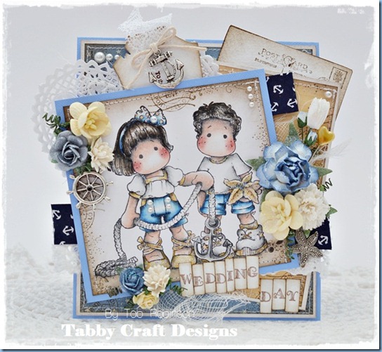 Wedding Card The papers are by Raspberry Road Design and I love them 