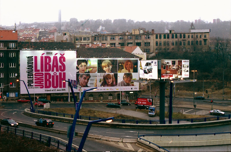 Big advertisement for Czech movie Libas jako Buh, Prague