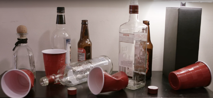 Empty alcohol bottles