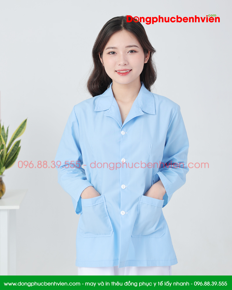 Áo blouse nam nữ dáng ngắn - áo blu y tá, điều dưỡng, dược sĩ