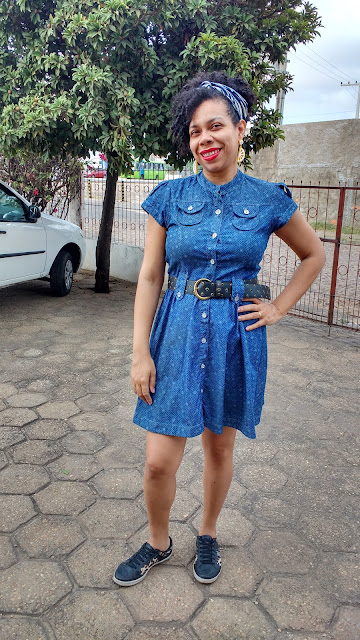 Look do dia -  Vestido Jeans e tênis