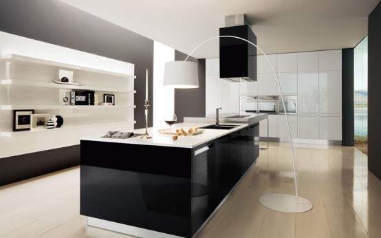 Black Color Modular Kitchen Designs