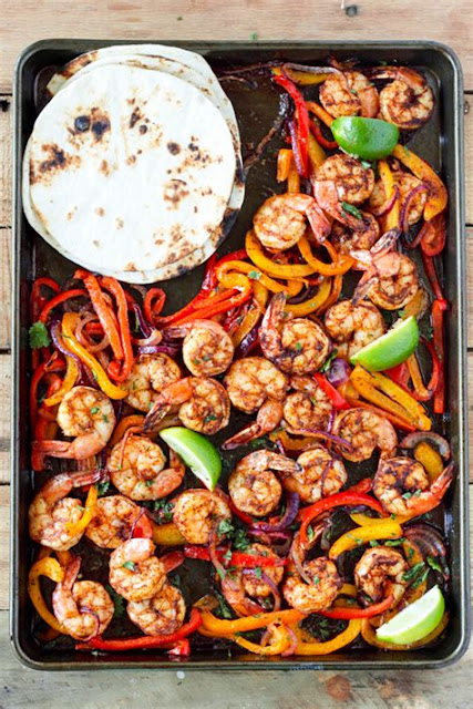 Sheet Pan Shrimp Fajitas