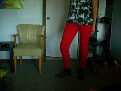 Skinny coloured jeans red guess brittney ankle