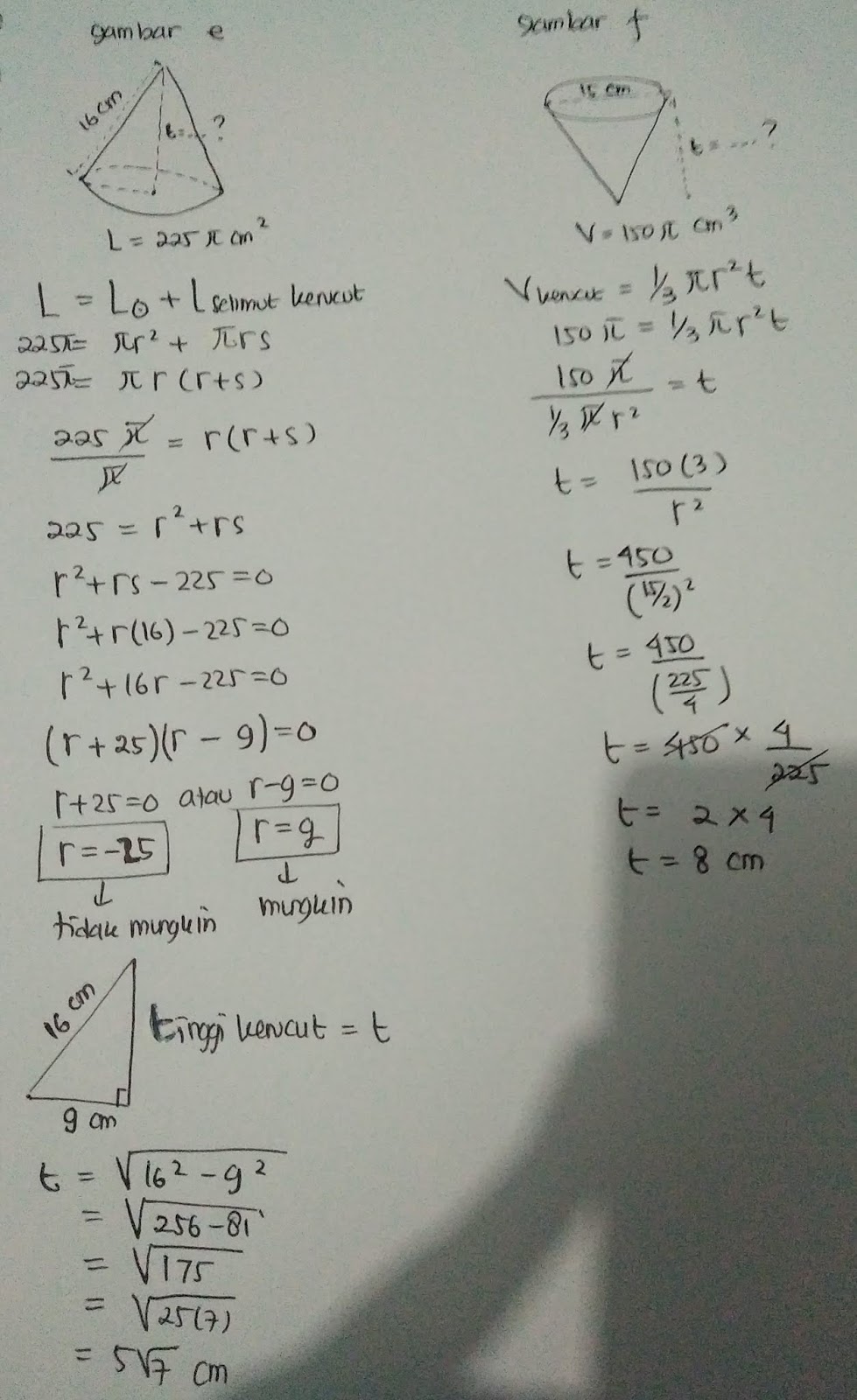 Jawaban Buku Siswa Matematika Kelas 9 Latihan 5 2 Kerucut Hal 293