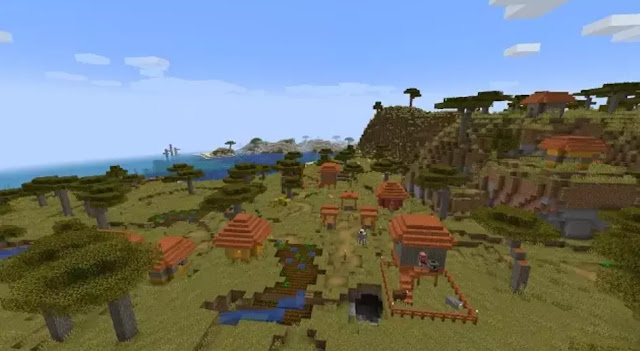 Seed Minecraft Village Unique Savanna Village