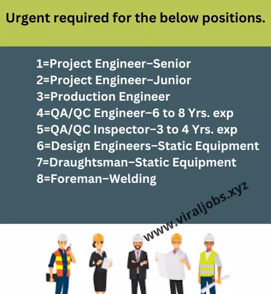 Urgent required for the below positions.