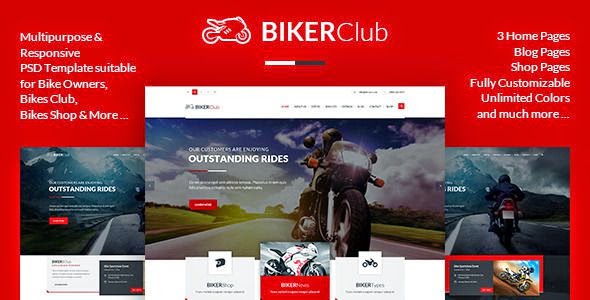 BikersClub - PSD Template