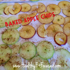 Baked Apple Chips, healthy snack, clean eating recipe