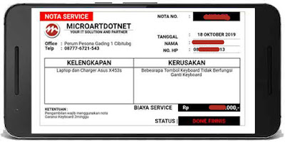 Cek Nota Service Via Aplikasi Android