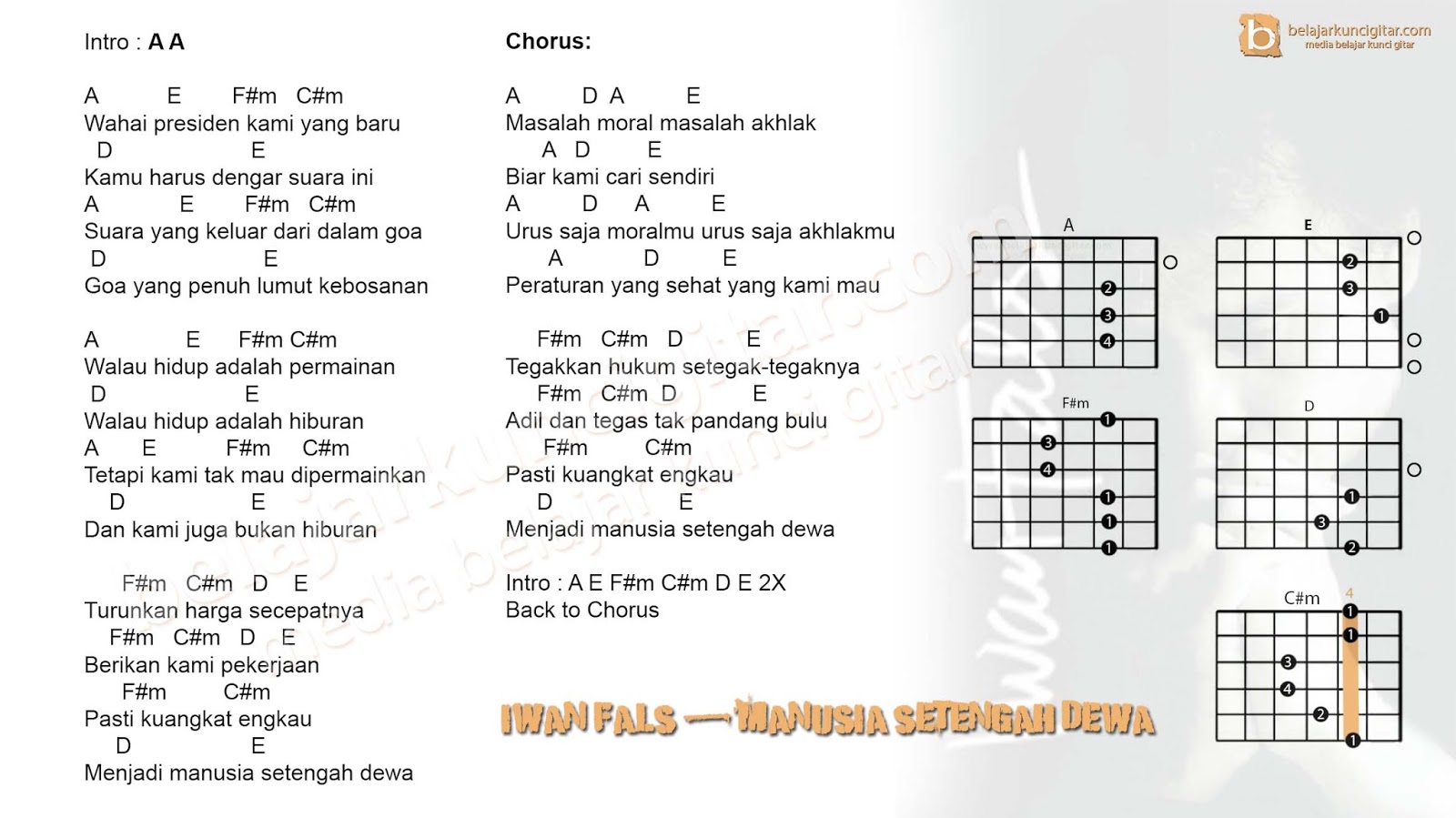 Kunci gitar lirik lagu iwan fals denting piano kunci gitar 