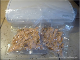 cooked salmon packaged for freezing