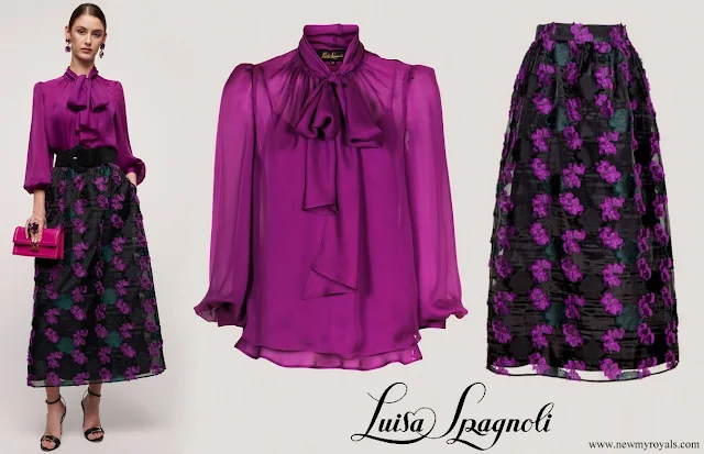 Queen Margrethe wore Luisa Spagnoli Luccichio Blouse and Fallaci Maxi Skirt