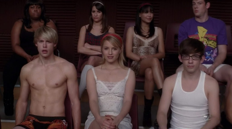 Chord Overstreet  and Harry Shum Jr. Shirtless on Glee s2e13