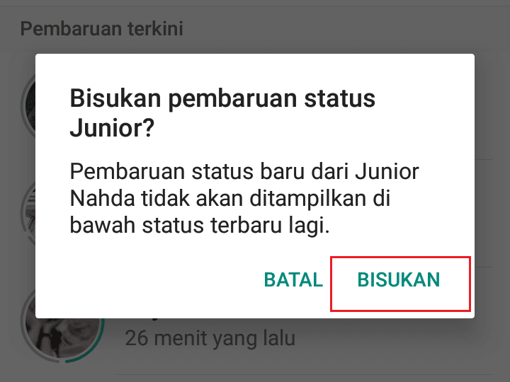 Cara Berhenti Melihat Status  WA  Anak Arsitektur