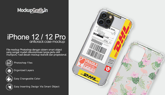 Mockup Softcase Anti Crack iPhone 12 / 12 Pro