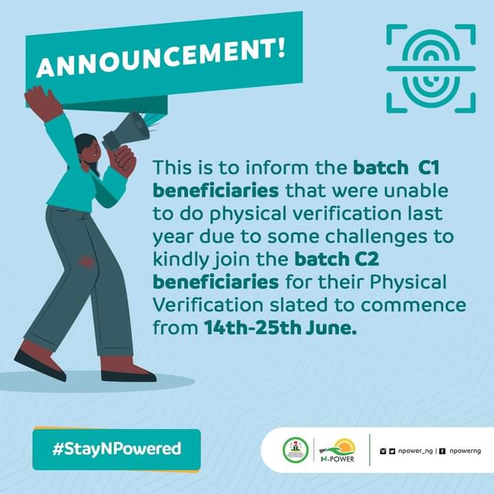 NASIMS Releases New Instructions For Batch C1 Beneficiaries That Were Unable to do Physical Verification Last Year