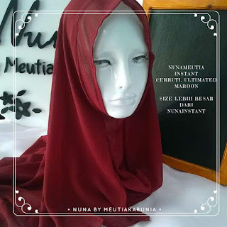 hijab nunameutia instan maroon