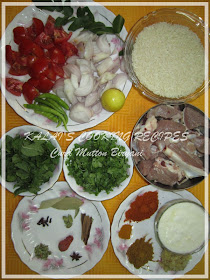 Curd Mutton Biryani Ingredients