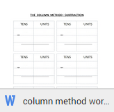 column subtraction worksheets