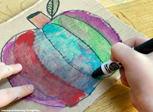 Paint Stick Watercolour Pumpkin Art