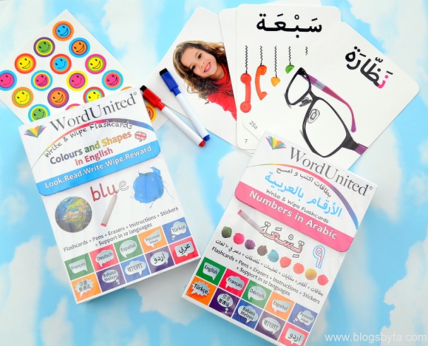 word united english and arabic flashcards