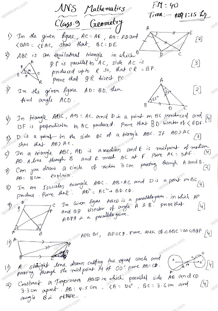 Class 9 Full Geometry Test FM 40