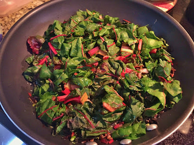 Preparing beet greens and swiss chard