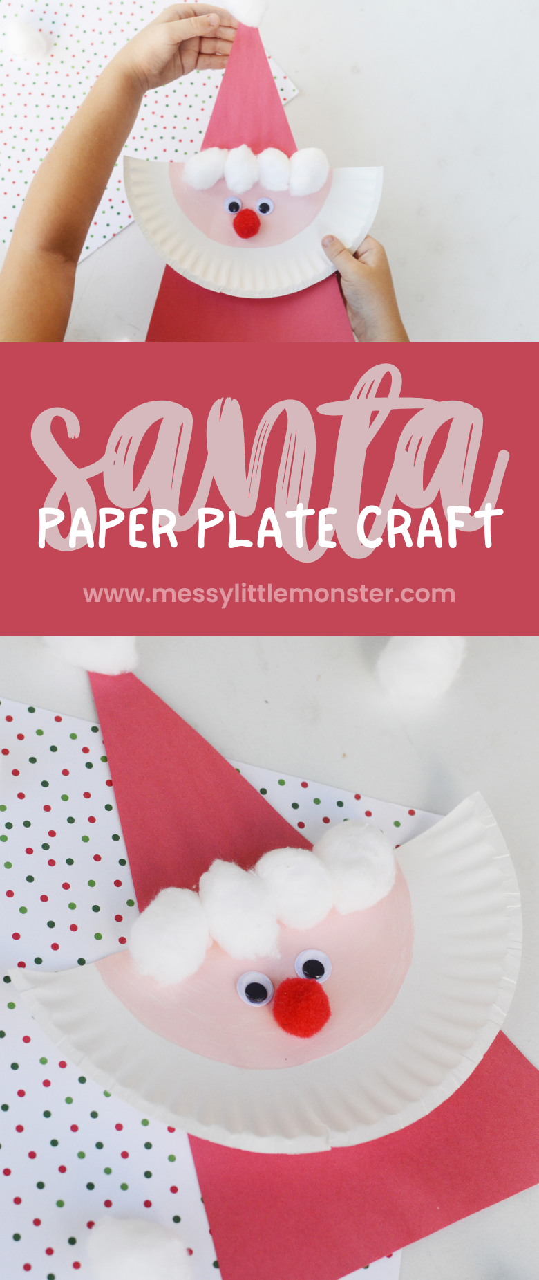 Paper plate santa craft for kids to make.