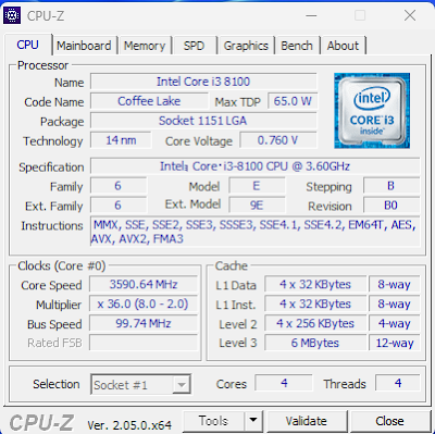 CPU-Zで確認する