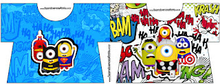 Minions Superheroes Free Printable T-shirt invitation. 