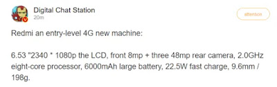 Spesifikasi Redmi Note 10 4G : Berharap Akan Segera Di Luncurkan