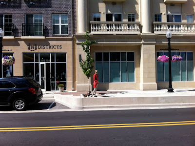 Lady with dog statue