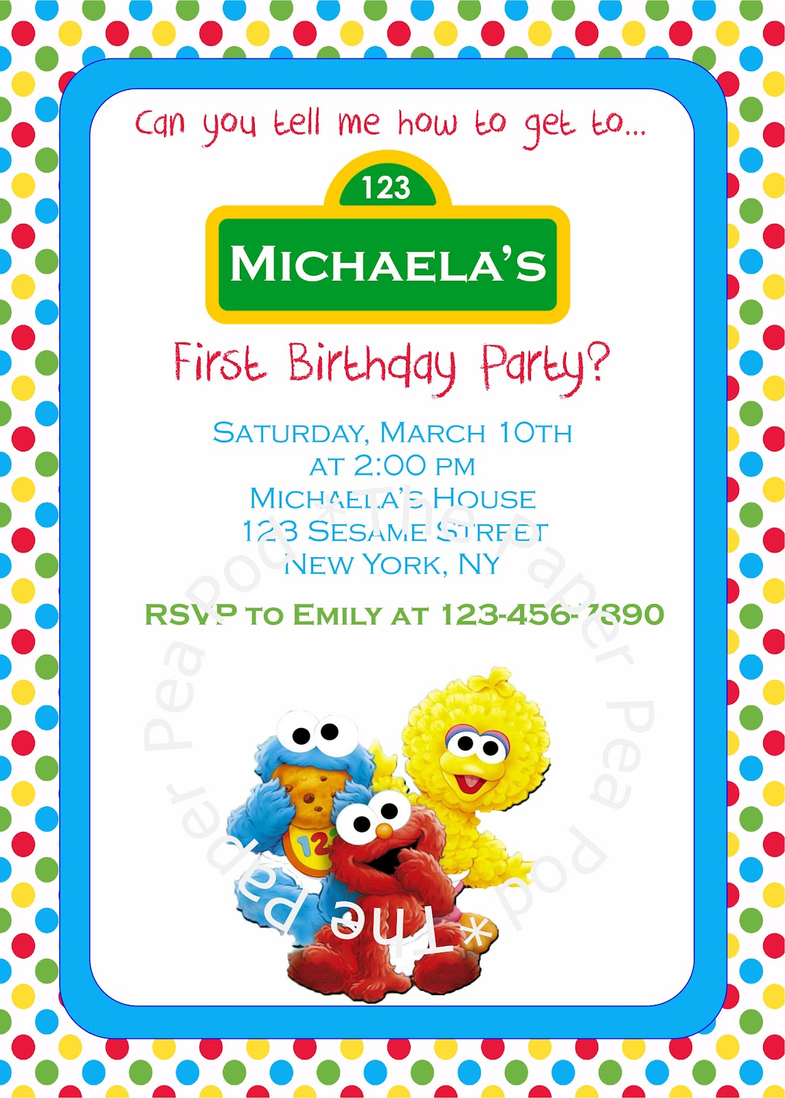 Sesame Street Babies Invitation