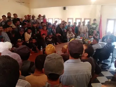 لقاء تواصلي بين باشا قيادة ثلاث نيعقوب مع الجمعيات ومستشاري الجماعات  وألاعيان  بالمناطق المتضررة جراء الزلزال